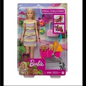 Barbie Stroll 'N Play Pups Doll Set - Pink and Yellow